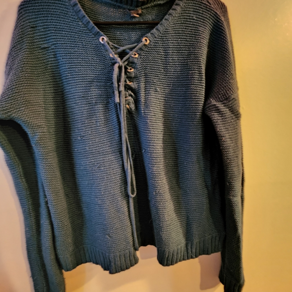 Green knit sweater
